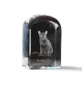 Bombay Cat - crystal cube with a photo, photo of a cat in crystal, cubic paperweight from Art-Dog brand