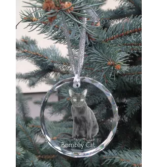 Bombay-Katze - Kristallkugel mit Foto, Katzenfoto im Kristall, personalisierter Weihnachtsbaumanhänger von Art-Dog.
