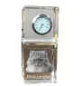 British Longhair - montre en cristal avec photo, photo de chat dans le cristal, horloge de bureau personnalisée de la marque Art-Dog