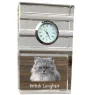 Britisch Langhaar - Glasuhr mit Foto, Katzenfoto im Kristall, personalisierte Standuhr für das Büro der Marke Art-Dog