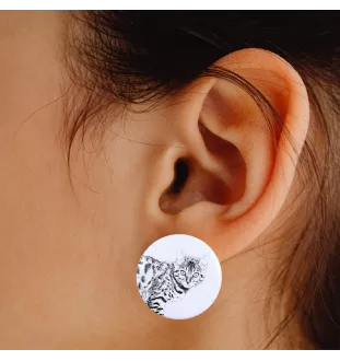 Bengal - boucles d'oreilles avec votre chat bien-aimé, photo personnelle, accessoire parfait pour les amoureux des chats de la marque Art.-Dog