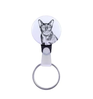 Bombay-Katze - handgefertigter Schlüsselanhänger mit dem Bildnis einer Katze, Taschenanhänger, Produkt der Marke Art-Dog