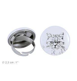 Britisch Langhaar - ein einzigartiger Ring, handgefertigt, Damenschmuck der Marke Art-Dog