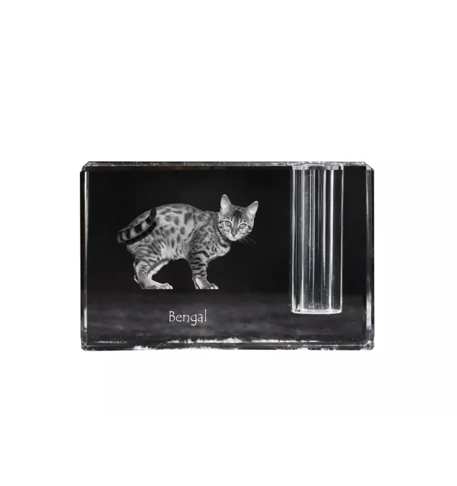 Bengalski penholder kryształowy z kotem Art-Dog