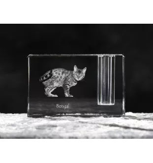 Bengalski penholder kryształowy z kotem Art-Dog