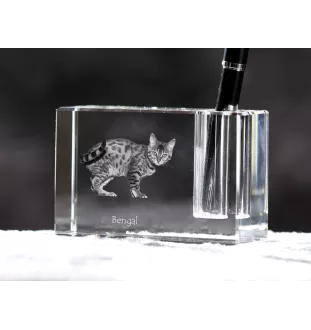 Bengalski penholder kryształowy z kotem Art-Dog