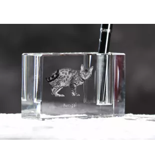 Bengalski penholder kryształowy z kotem Art-Dog
