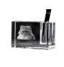 British Longhair - Pen stand, crystal organiser with cat photo, unique desk decoration by Art-Dog brand