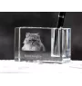British Longhair - Porte-stylos, organiseur en cristal avec photo de chat, décoration de bureau unique par la marque Art-Dog