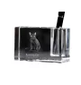 Bombay-Katze - Stifthalter, Kristallorganizer mit Katzenfoto, einzigartige Schreibtischdekoration der Marke Art-Dog