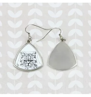 Britisch Langhaar - Katzenohrringe, hängende Ohrringe mit Bild, personalisierter Schmuck mit dem Aufdruck der Marke Art-Dog