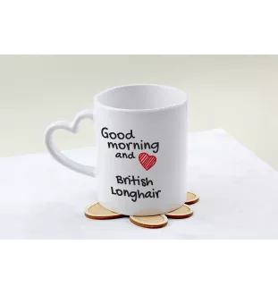 Britisch Langhaar Tasse mit Katze, entzückende Tasse mit herzförmigem Henkel, universelles Geschenk der Marke Art-Dog