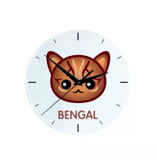 Bengal - horloge MDF avec graphisme et logo de la marque Art-Dog