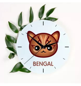Bengal - horloge MDF avec graphisme et logo de la marque Art-Dog
