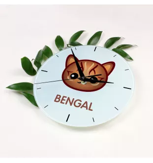 Bengal - horloge MDF avec graphisme et logo de la marque Art-Dog