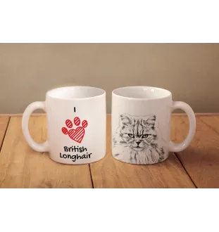 British Longhair - cup with a cat, cute cup with graphics, a gift with your photo from the Art-Dog brand