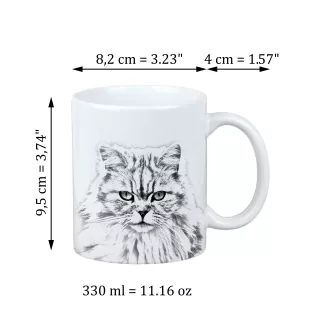 Britisch Langhaar - Tasse mit Katze, fröhliche Tasse für Hundefreunde, personalisiertes Geschenk der Marke Art-Dog