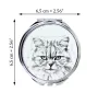 British Longhair - pocket mirror with a cat, personalized mirror for a purse, compact mirror with Art-Dog brand print