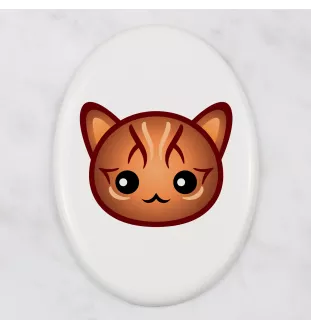 Bengalisch - Grabplatte aus Keramik mit Grafik und Schriftzug der Marke Art-Dog