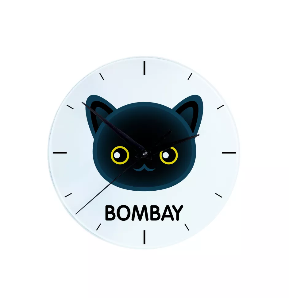 Bombay - MDF-Uhr mit Grafik und Logo der Marke Art-Dog