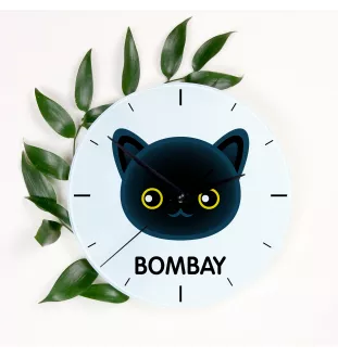 Bombay - MDF-Uhr mit Grafik und Logo der Marke Art-Dog