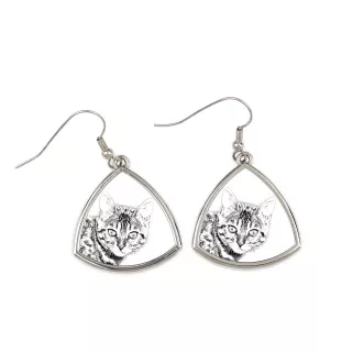 Bengal - cat earrings, hanging earrings with a picture, personalized jewelry with Art-Dog brand print.