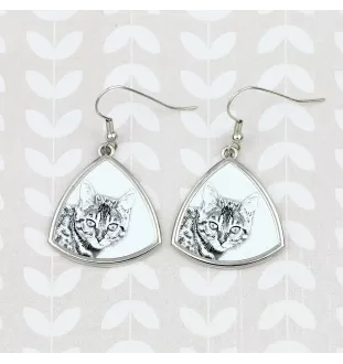 Bengal - cat earrings, hanging earrings with a picture, personalized jewelry with Art-Dog brand print.