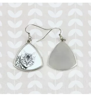 Bengalisch - Katzenohrringe, hängende Ohrringe mit Bild, personalisierter Schmuck mit dem Aufdruck der Marke Art-Dog