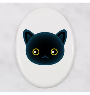 Bombay - ceramic tombstone plaque with graphics and inscription by Art-Dog brand