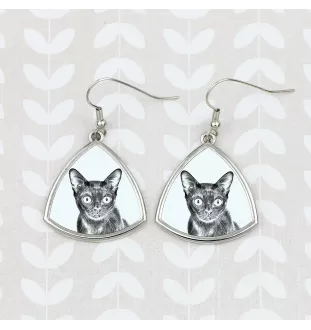 Bombay Cat - cat earrings, hanging earrings with a picture, personalized jewelry with Art-Dog brand print.