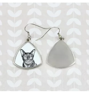 Bombay Cat - cat earrings, hanging earrings with a picture, personalized jewelry with Art-Dog brand print.