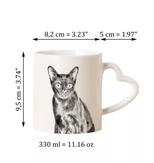 Bombay - tasse avec un chat, une tasse adorable avec une anse en forme de cœur, un cadeau universel de la marque Art-Dog