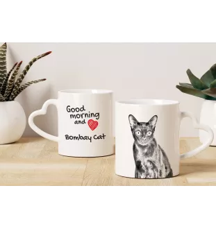 Bombay - tasse avec un chat, une tasse adorable avec une anse en forme de cœur, un cadeau universel de la marque Art-Dog