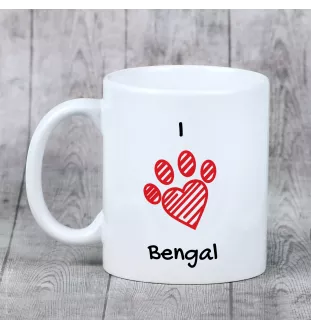 Bengalski kubek z kotem I love Art-Dog