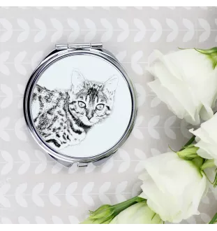 Bengal - miroir de poche avec un chat, miroir personnalisé pour sac à main, miroir compact avec impression de la marque Art-Dog