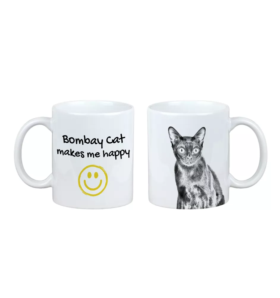 Bombay - Tasse mit Katze, fröhliche Tasse für Hundefreunde, personalisiertes Geschenk der Marke Art-Dog
