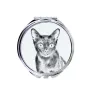 Bombay Cat - pocket mirror with a cat, personalized mirror for a purse, compact mirror with Art-Dog brand print