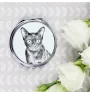 Bombay Cat - pocket mirror with a cat, personalized mirror for a purse, compact mirror with Art-Dog brand print