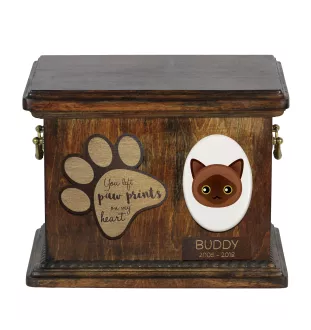 Birma Katzenascheurne, personalisierte Urne mit Gravur, Erinnerungsbox für Katzenasche von der Marke Art-Dog