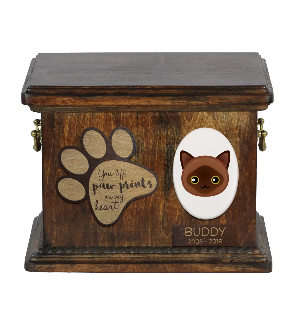 Birman - urne pour les cendres de chat, urne personnalisée avec gravure, boîte commémorative pour les cendres de chat de la marque Art-Dog