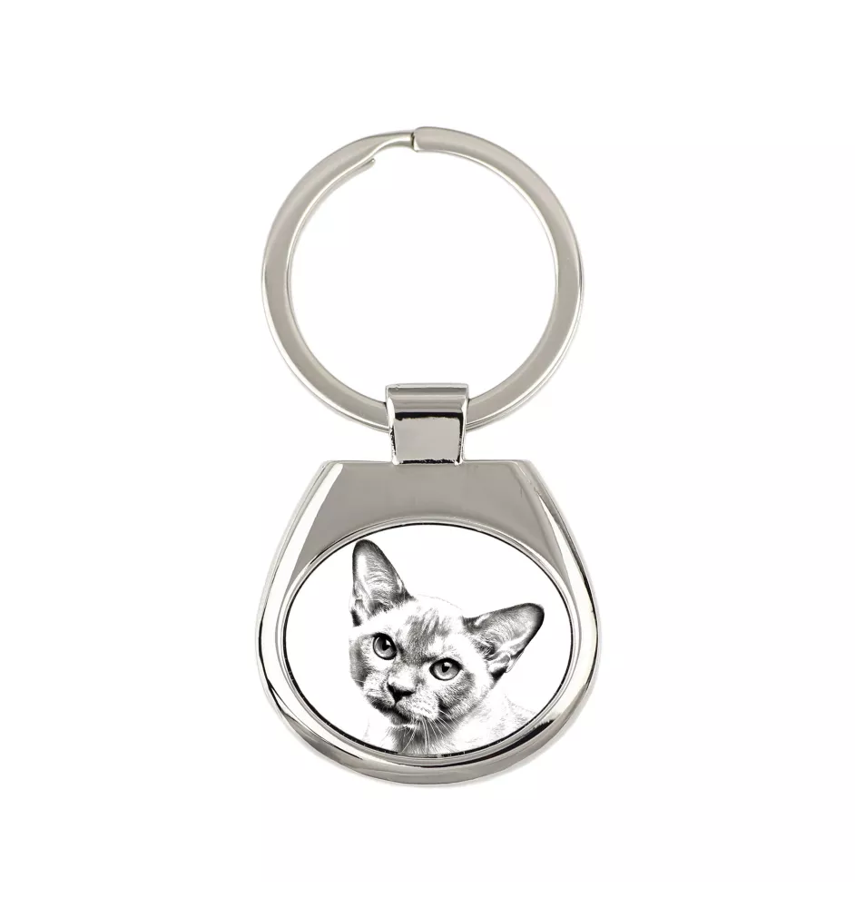 Burma Cat - keychain with a cat, keychain with a print, personalized pendant from the Art-Dog brand