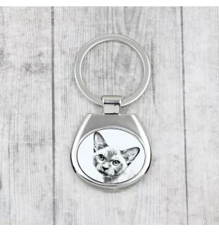 Chat de Birmanie - porte-clés avec un chat, porte-clés imprimé, breloque personnalisée de la marque Art-Dog