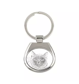 British Shorthair - keychain with a cat, keychain with a print, personalized pendant from the Art-Dog brand