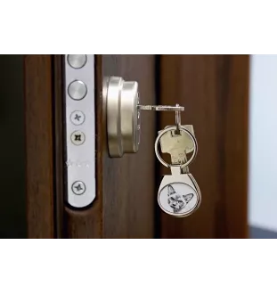 Chat de Birmanie - porte-clés avec un chat, porte-clés imprimé, breloque personnalisée de la marque Art-Dog