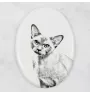 Birmakatze - Gedenktafel mit einem Foto einer Katze, Grabplatte mit Druck, personalisierte ovale Platte der Marke Art-Dog