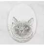 Britisch Kurzhaar - Gedenktafel mit einem Foto einer Katze, Grabplatte mit Druck, personalisierte ovale Platte der Marke Art-Dog