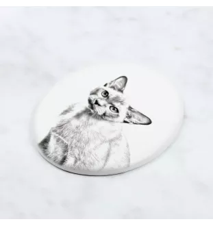 Burma Cat - commemorative plaque with a cat photo, tombstone with a print, personalized oval plaque from the Art-Dog brand