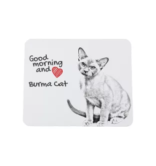 Burma Cat - mouse pad with print, personalized cat pad, unique gadget for an office worker from the Art-Dog brand