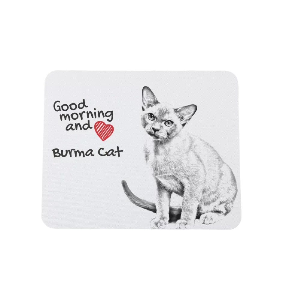 Burma Cat - mouse pad with print, personalized cat pad, unique gadget for an office worker from the Art-Dog brand