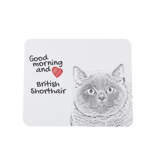British Shorthair - mouse pad with print, personalized cat pad, unique gadget for an office worker from the Art-Dog brand